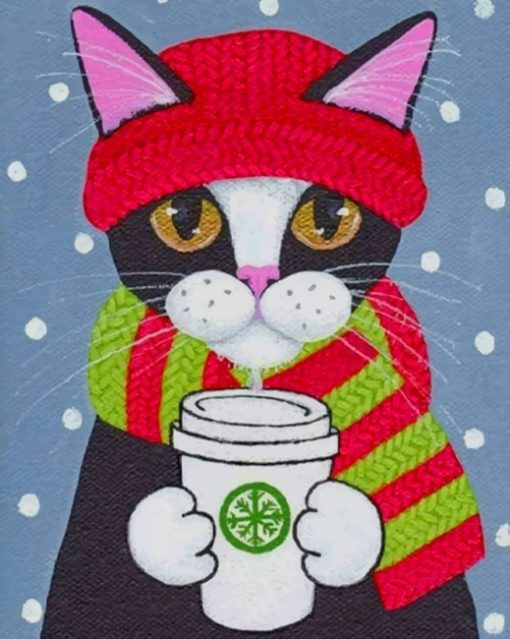 Coffee Cat Painting painting by numbers