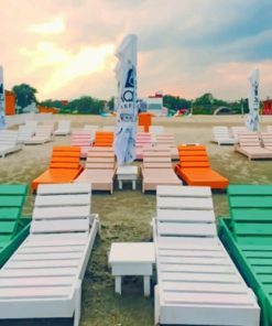 Colorful Beach Chairs paint by numbers