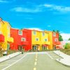 Colorful Buildings Street paint by numbers