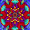 Colorful Flower Mandala paint by numbers