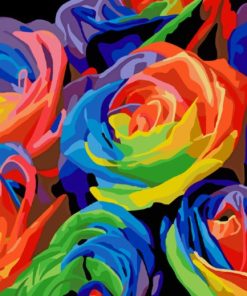 Colorful Flowers Art paint by numbers