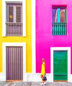 Colorful Houses Spain painting by numbers