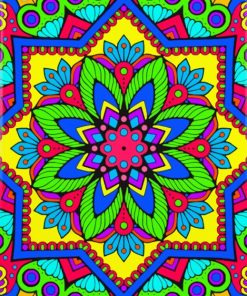 Bright Colorful Mandala paint by numbers