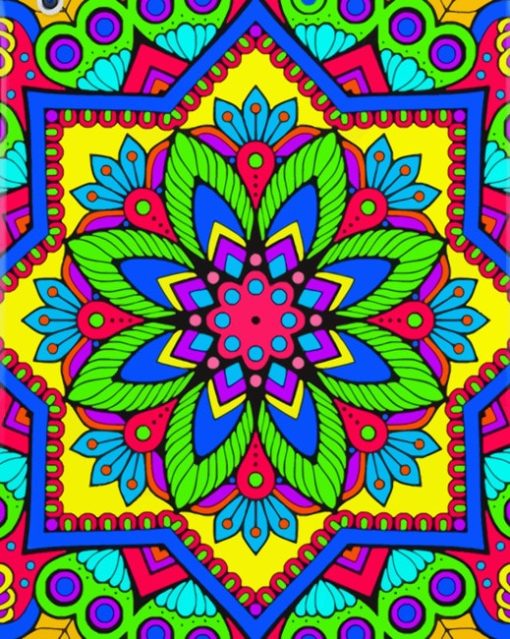 Bright Colorful Mandala paint by numbers