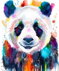 Colorful Panda painting by numbers