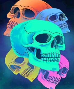 Colorful Skulls painting by numbers