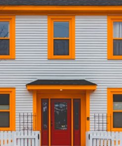 White House With Yellow Windows paint by numbers