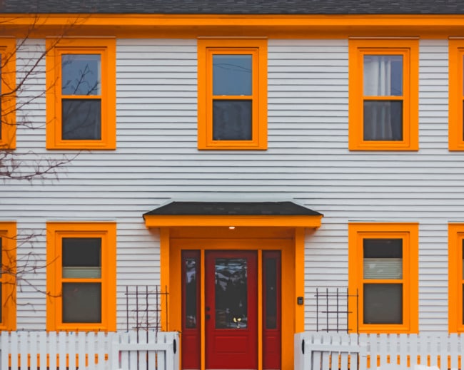 White House With Yellow Windows paint by numbers