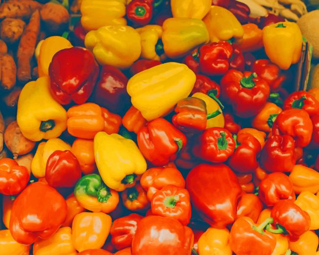 Colorful Peppers painting by numbers