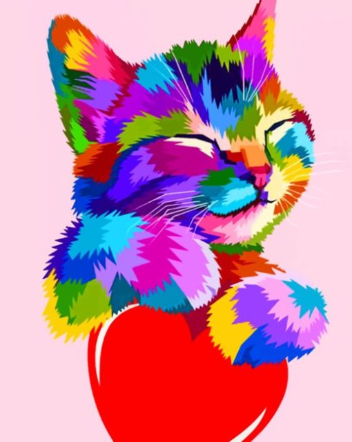 Colorful Cat painting by numbers