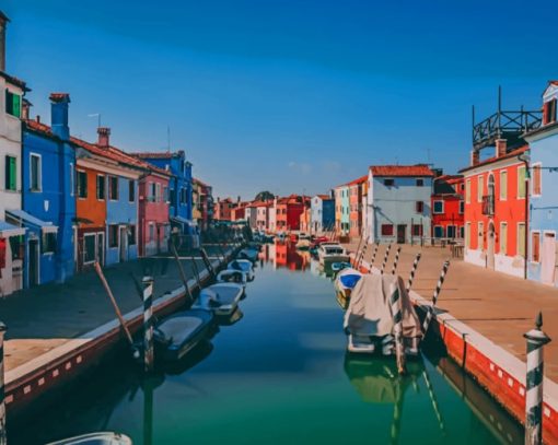 Canoes In Italian Canals paint by numbers