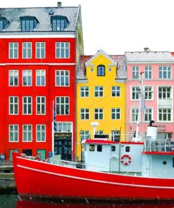 Copenhagen's Colorful Buildings paint by numbers