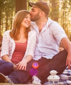 Couple Hugging In A Picnic paint by numbers