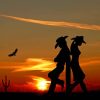 Cow Girls Silhouette paint by numbers