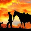 Cowboy Sunset paint by numbers