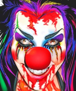 crazy girl clown paint by numbers