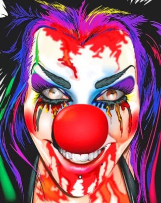 crazy girl clown paint by numbers