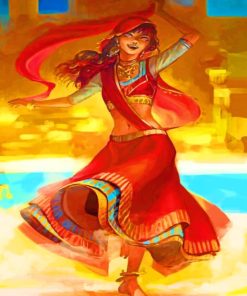 Indian Woman Dancing painting by numbers