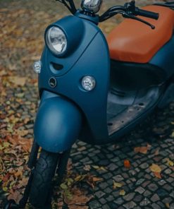 Dark Blue Scooter With Brown Chair paint by numbers