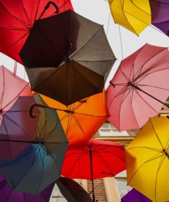 Mixed Colorful Umbrellas paint by numbers