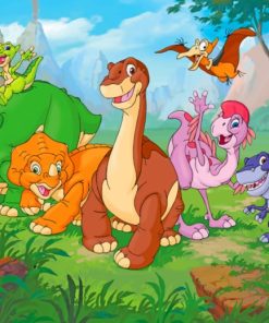 Dinosaurs Cartoon paint by numbers