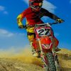 Orange Dirt Bike Racing paint by numbers