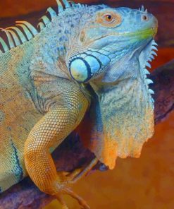 Blue Iguana Turning Brown painting by numbers