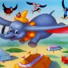 Dumbo The Elephant Flying paint by numbers