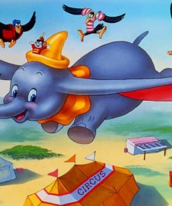 Dumbo The Elephant Flying paint by numbers