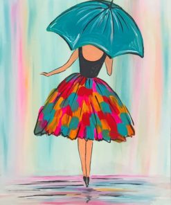 Lady Holding Umbrella painting by numbers