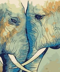 Elephant Love Painting painting by numbers