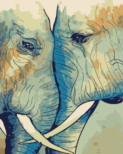 Elephant Love Painting painting by numbers