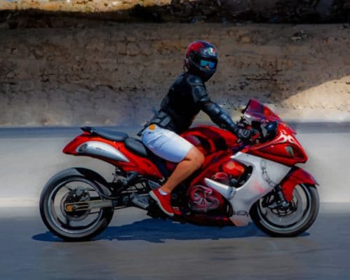 Suzuki Hayabusa Rider paint by numbers
