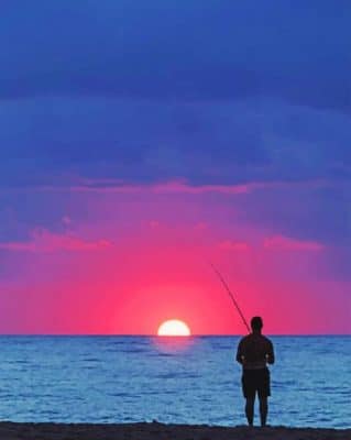 Fisherman At Sunset paint by numbers