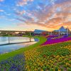 Flower Field On The Lake paint by numbers