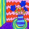Drawing Of A Flower Vase paint by numbers