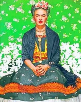 Frida Kahlo Tehuana Dress paint by numbers