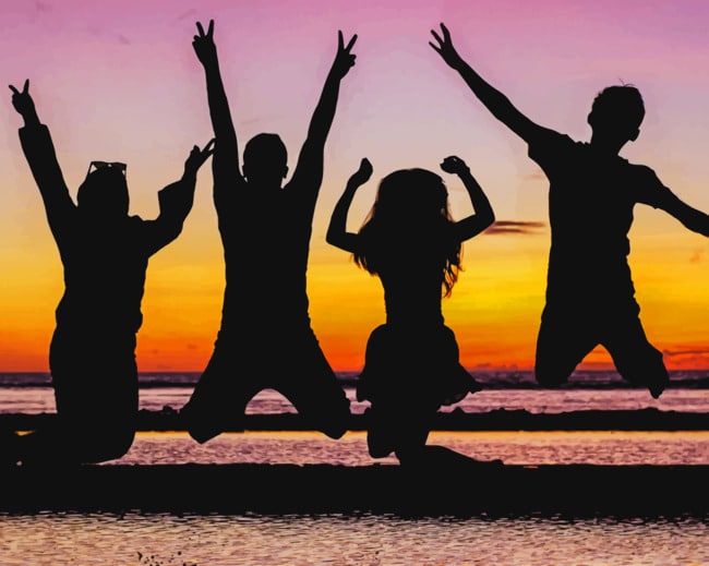 Friendships Goals Silhouette paint by numbers