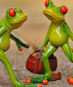 Frogs Carrying Luggage painting By Numbers