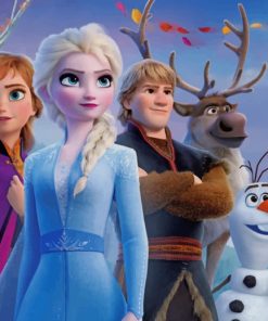 Frozen Movie Characters Gathered paint by numbers