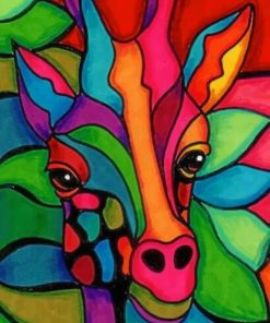 Colorful Giraffe painting by numbers