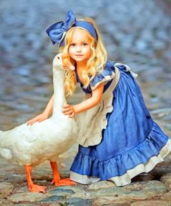 Girl And Goose paint by numbers