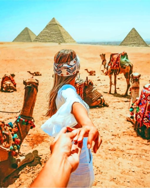 Girl In The Great Pyramid of Giza painting by numbers
