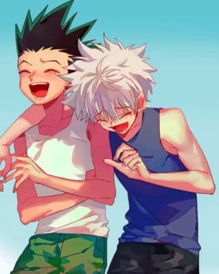Gon And Killua Laughing painting by numbers
