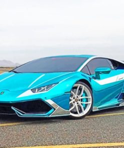 Green Lamborghini painting by numbers