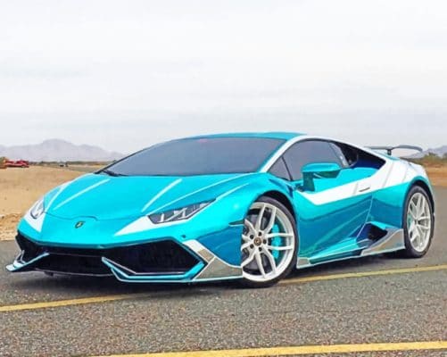 Green Lamborghini painting by numbers