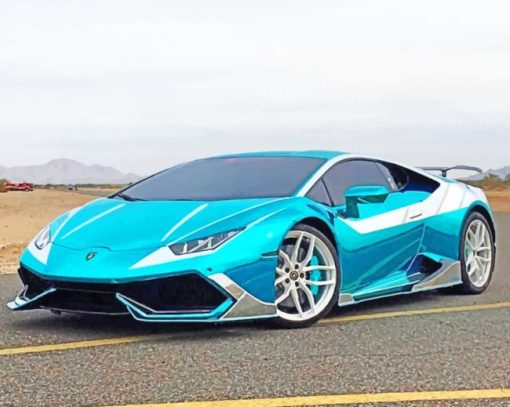 Green Lamborghini painting by numbers