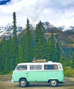 Green Volkswagen Van paint by numbers