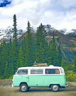 Green Volkswagen Van paint by numbers