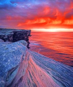 Grey Cliff Beside Ocean paint by numbers